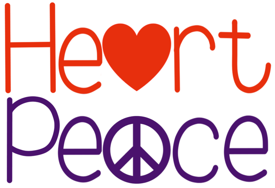 heart peace text stacked